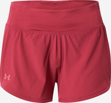 UNDER ARMOUR Workout Pants 'Speedpocket' in Red: front