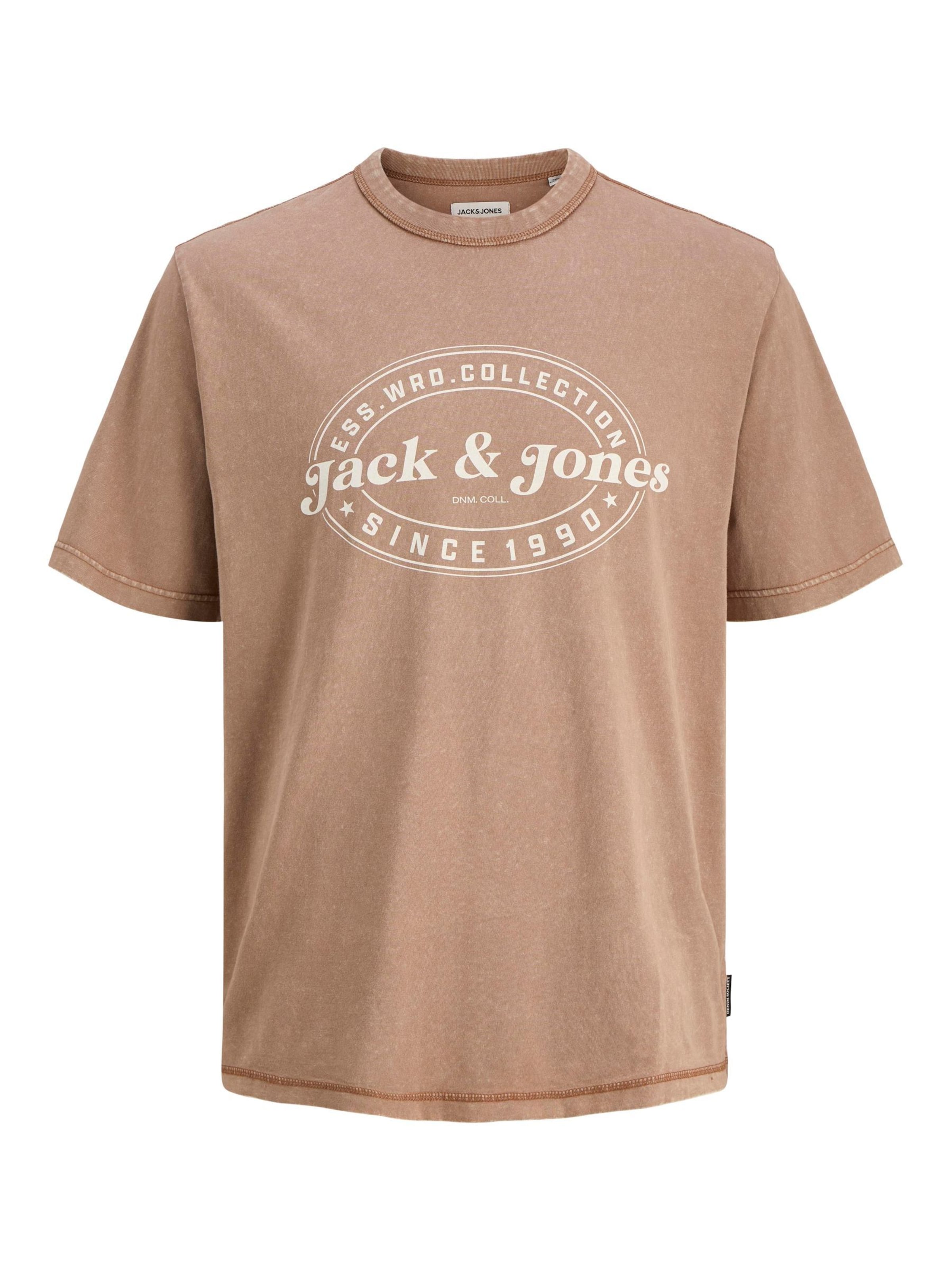 JACK & JONES Футболка 'JJEDover' в Коричневый: спереди