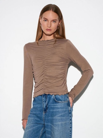 Dilvin Blouse in Brown: front