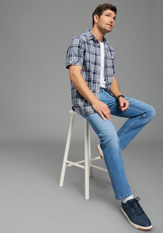 Man's World Comfort fit Button Up Shirt in Blue