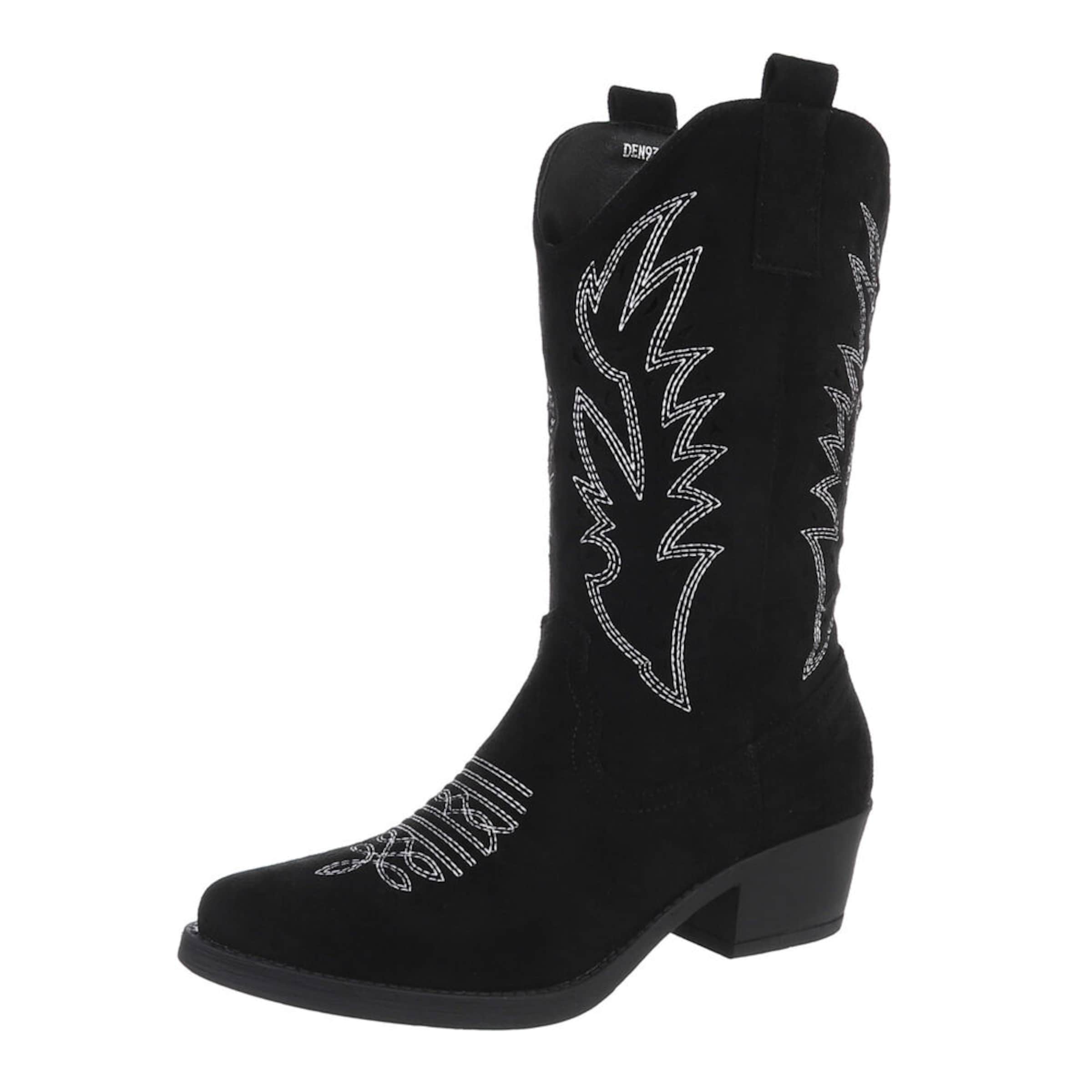Ital-Design Cowboy Boots in Black: front