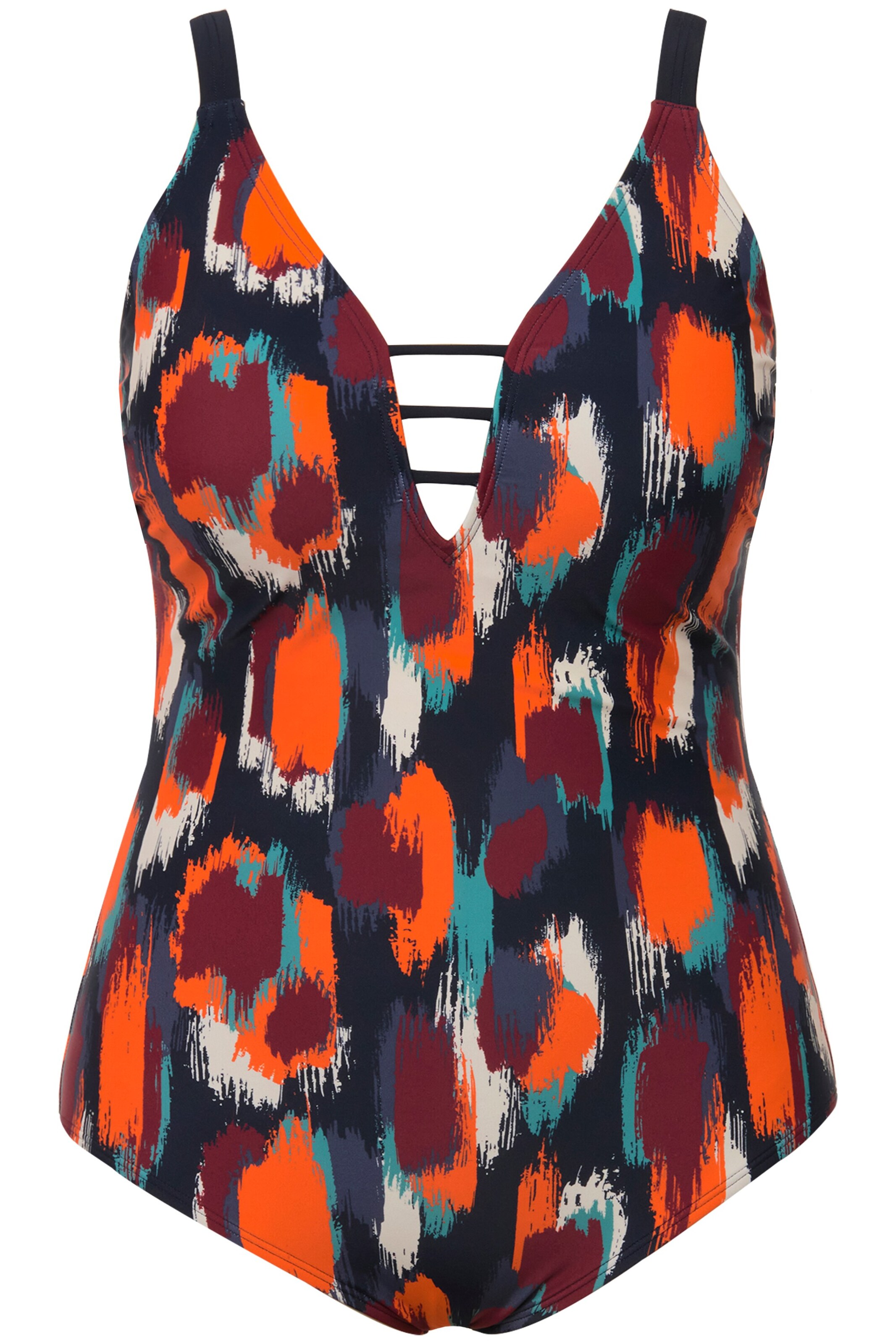 Ulla Popken Bralette Swimsuit in Mixed colours: front