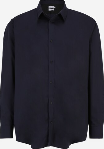 Calvin Klein Big & Tall Button Up Shirt in Blue: front