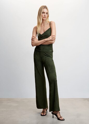 MANGO Wide Leg Hose 'Janine' in Grün