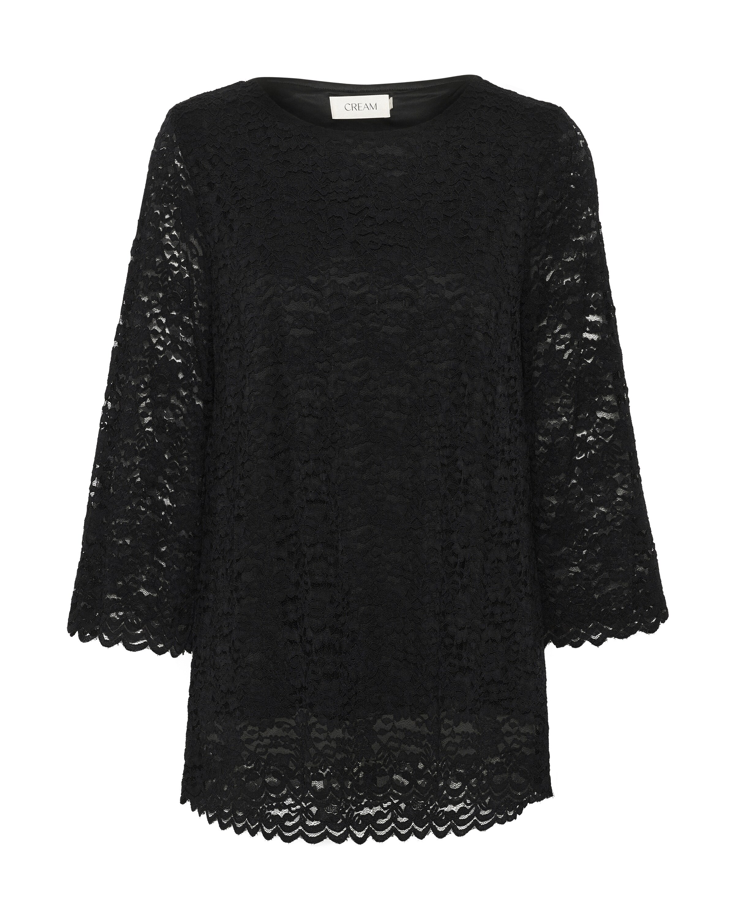 Chemisier 'Fika' Cream en noir : devant