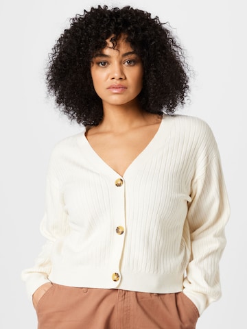 ABOUT YOU Curvy Knit Cardigan 'Leoni' in Beige: front