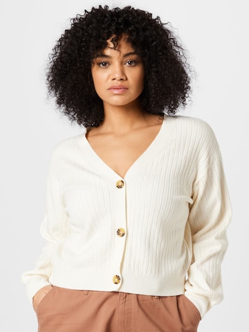 ABOUT YOU Curvy Knit cardigan 'Leoni' in Beige: front