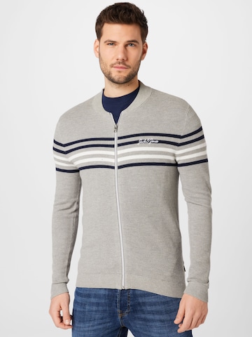 JACK & JONES Strickjacke 'Schmidt' in Grau: predná strana