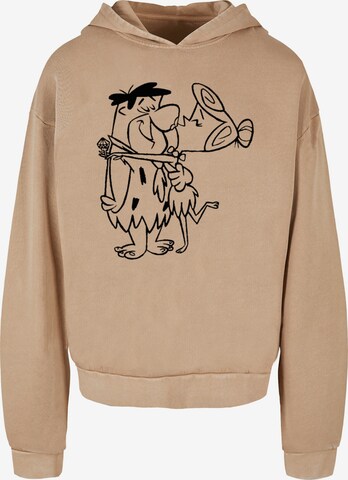 ABSOLUTE CULT Sweatshirt 'The Flintstones - Fred And Wilma' in Beige: front