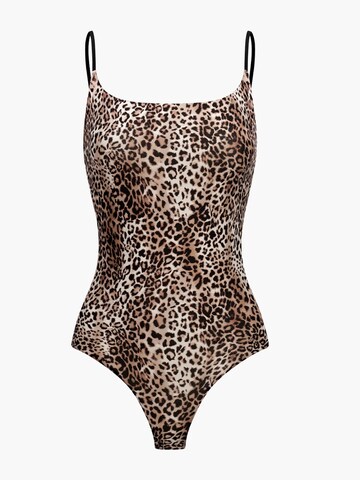 cfab (formerly creamy fabrics) Shaping Bodysuit 'Cami Bodysuit mit String' in Beige: front