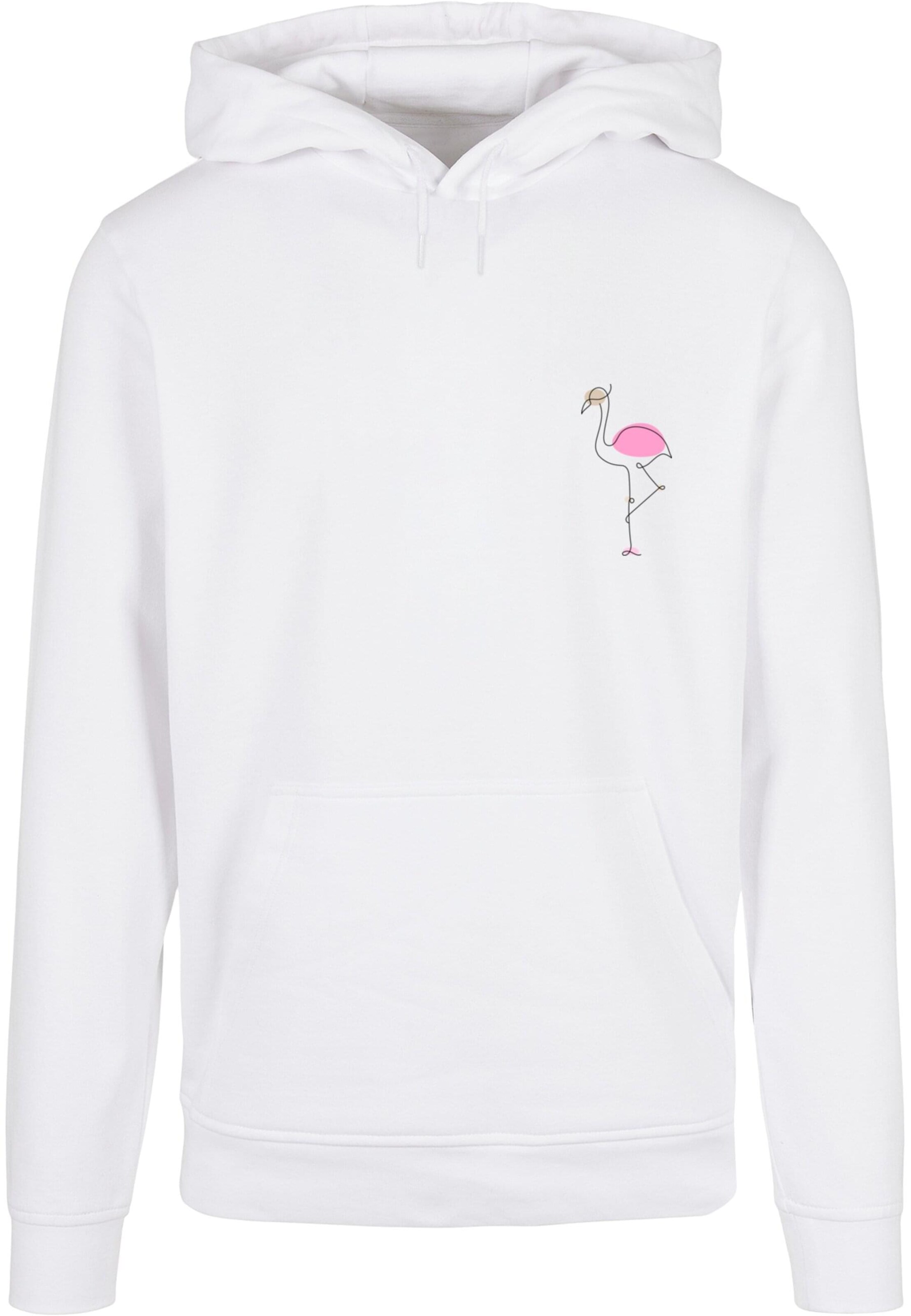 Merchcode Sweatshirt 'Flamingo' in Weiß: Vorderseite