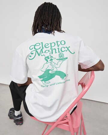 Cleptomanicx T-Shirt 'Partyservice' in Weiß