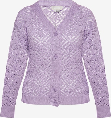 Cardigan Usha en violet : devant