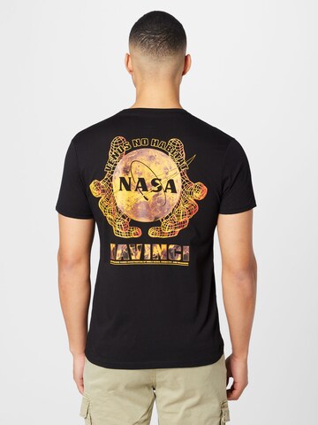 ALPHA INDUSTRIES Футболка 'NASA Davinci' в Черный