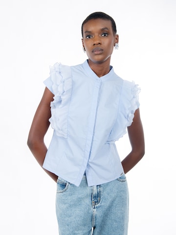 Camicia da donna di Influencer in blu: frontale