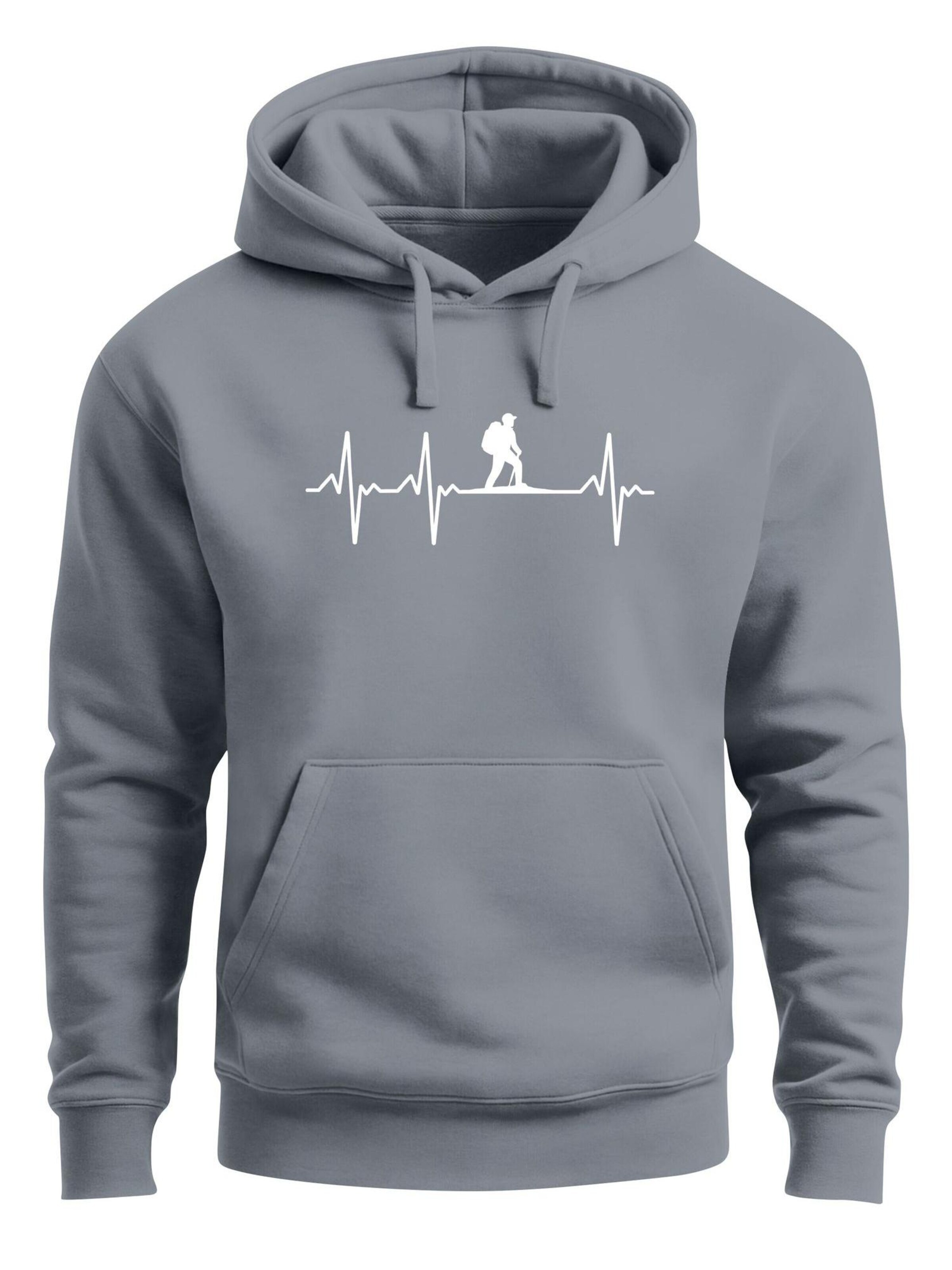Neverless Sweatshirt 'Wanderer Herzschlag'‌‌‌‌‌‌‌‌‌‌ in Grau: Vorderseite