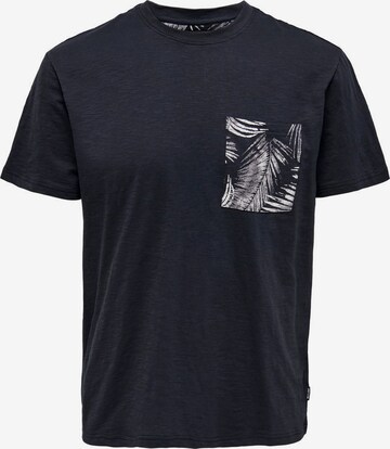 T-Shirt 'Perry' Only & Sons en bleu : devant