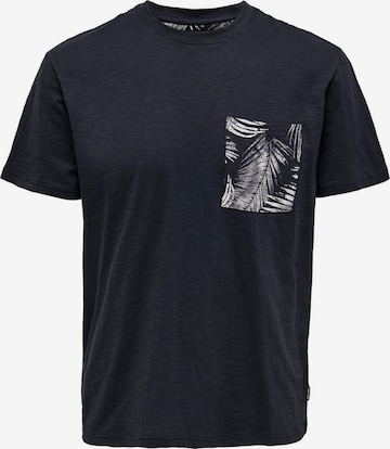 T-Shirt 'Perry' Only & Sons en bleu : devant