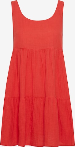 ICHI فستان صيفي 'IAFOXA' بلون أحمر: الأمام