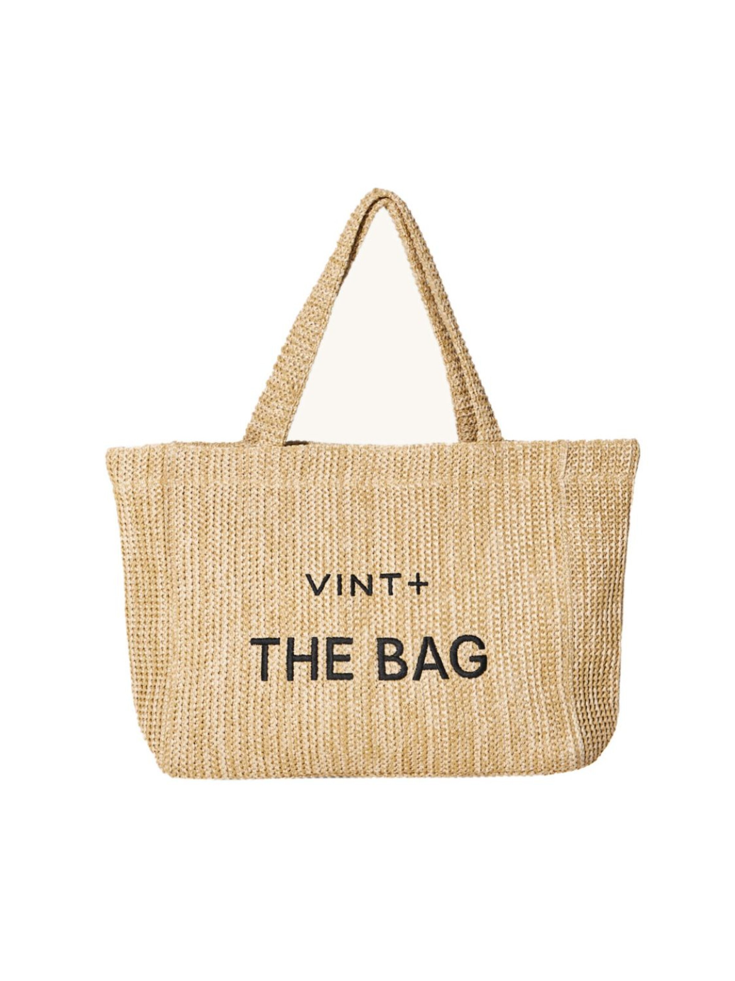 Sac de plage 'Straw Bag XL' VINT+ en noir : devant