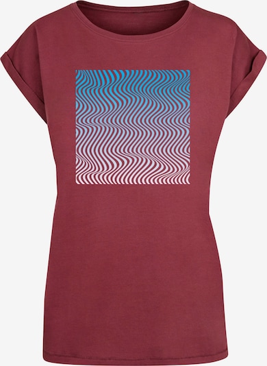 Merchcode T-shirt 'Summer-Wavy' en azur / rouge carmin / blanc, Vue avec produit