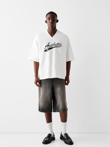 T-Shirt Bershka en blanc