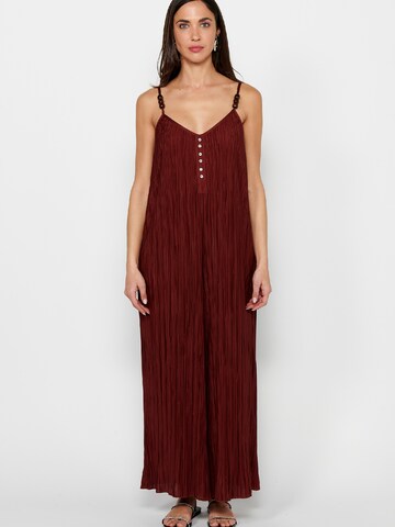 KOROSHI Jumpsuit in Rood: voorkant