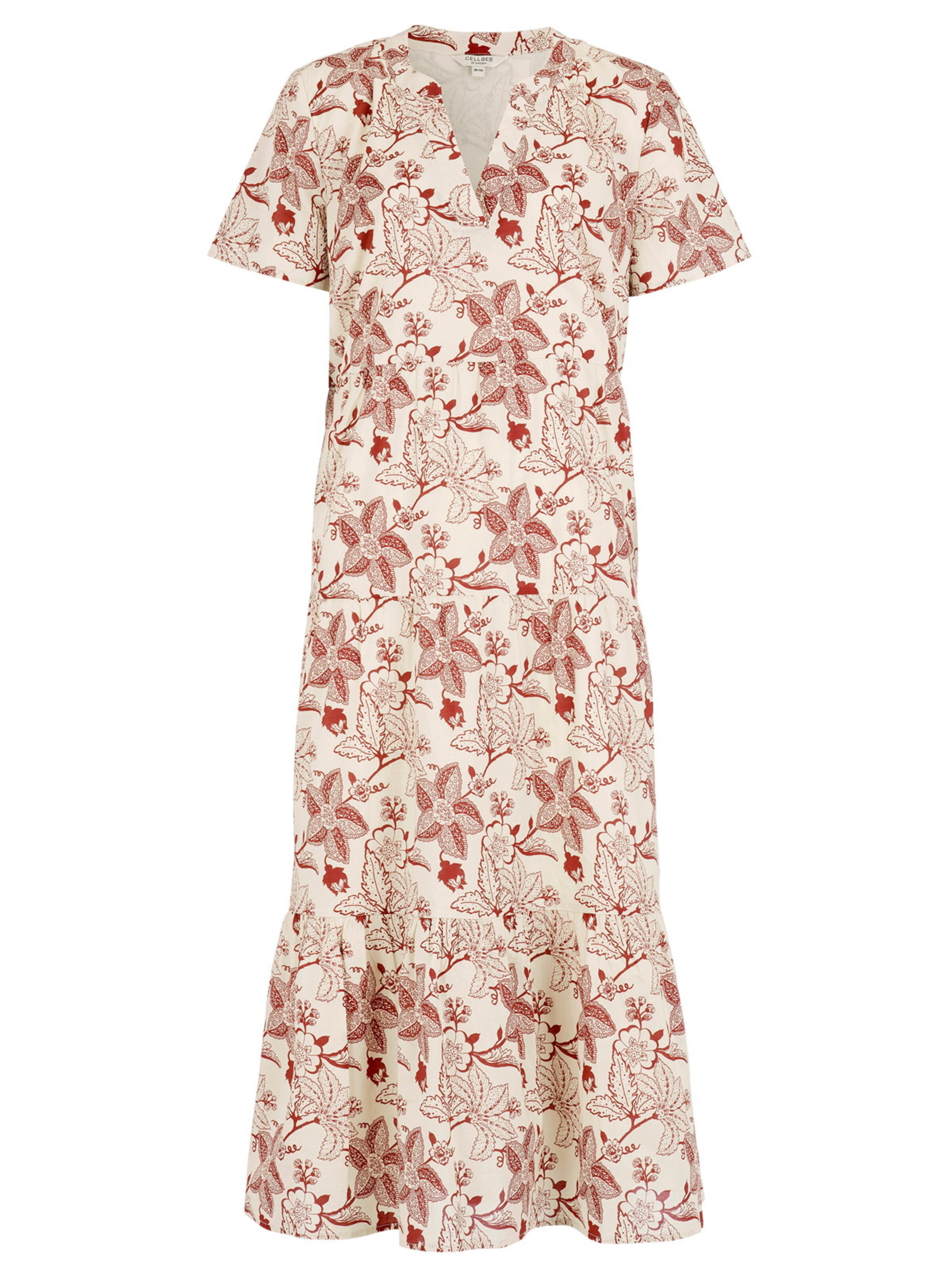 Cellbes of Sweden Kleid in kirschrot / naturweiß, Produktansicht