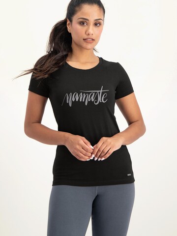 Urban Goddess Yoga & Activewear Sporttop 'Namaste Core Yoga and Pilates' in Schwarz