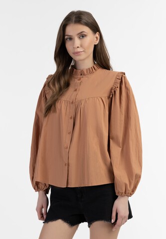 DreiMaster Vintage Blouse 'Abrel' in Bruin: voorkant