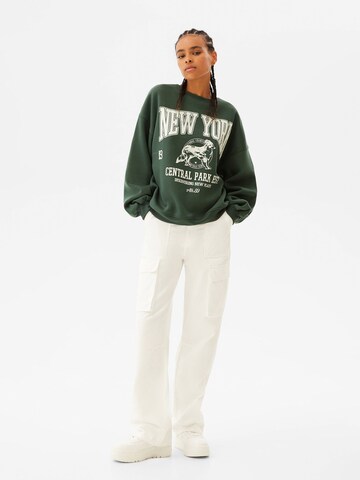 Sweat-shirt Bershka en vert