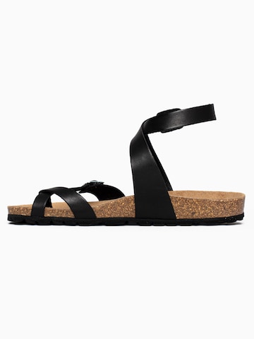 Bayton T-bar sandals 'Swan' in Black