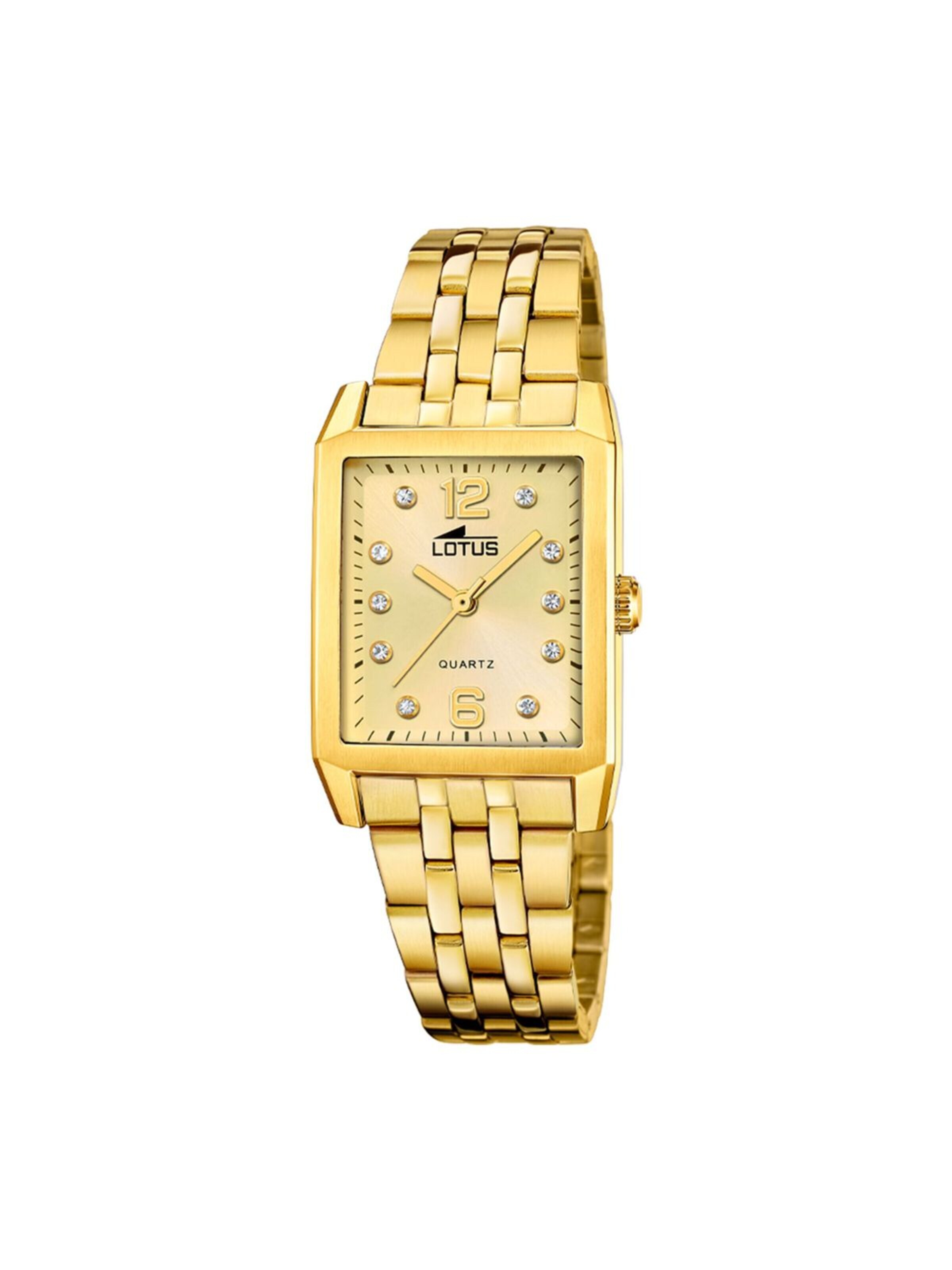 Lotus Analoog horloge in Goud: voorkant