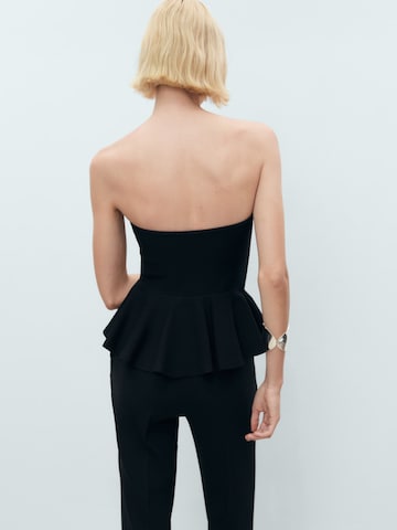 MANGO Top 'PEPLUM' – černá