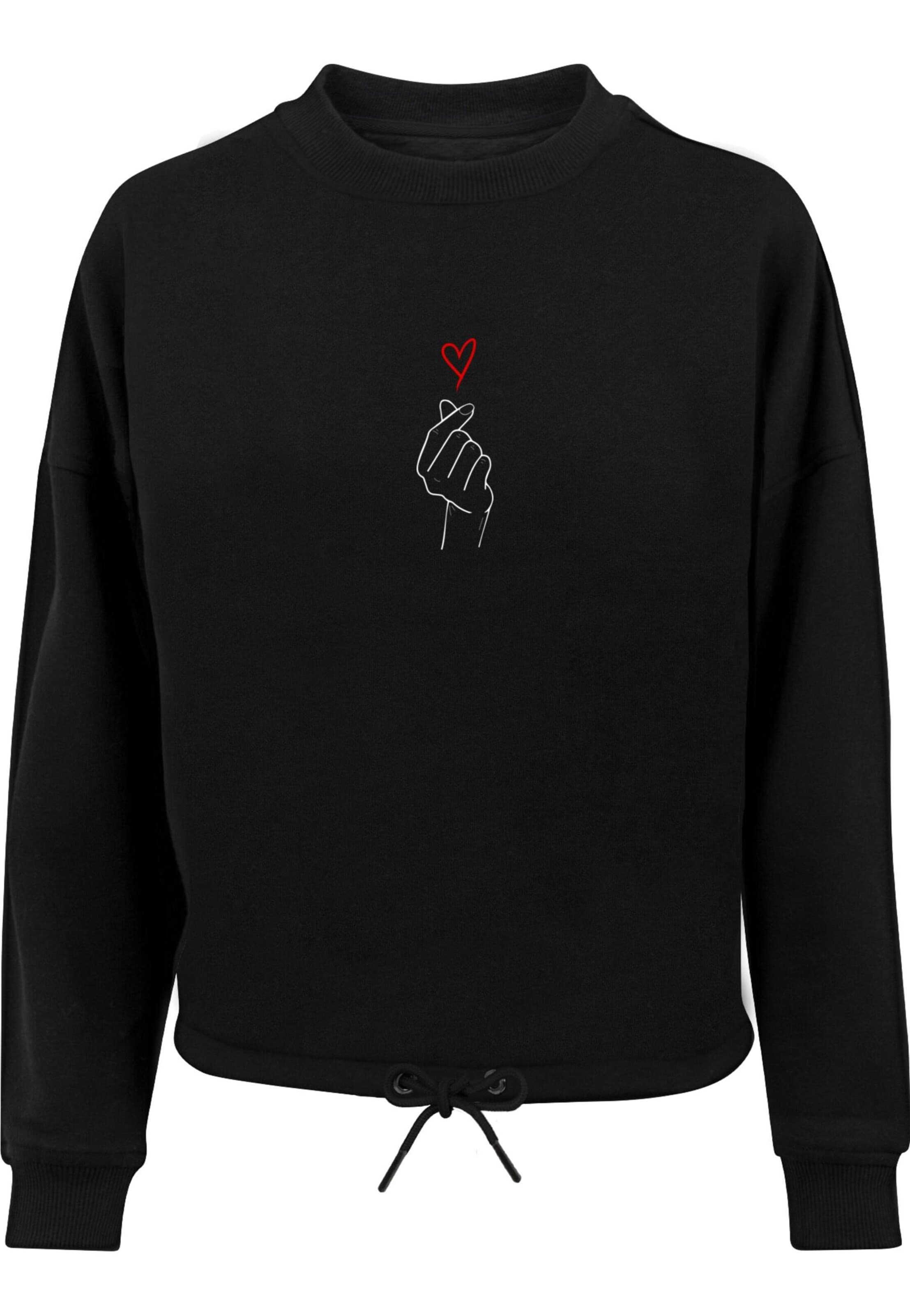 Merchcode Sweatshirt 'K Heart' in Schwarz: Vorderseite