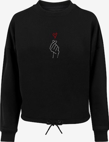 Merchcode Sweatshirt 'K Heart' in Black: front