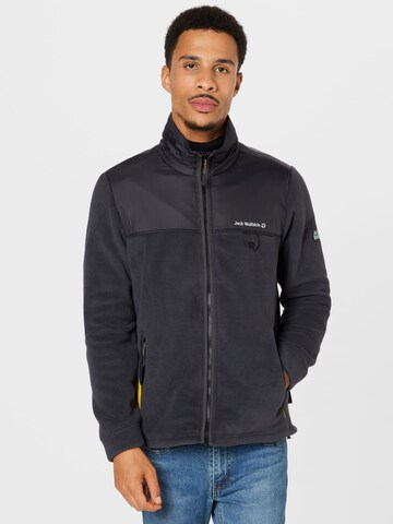 JACK WOLFSKIN Fleecejacke 'Grizzly' in Schwarz: predná strana