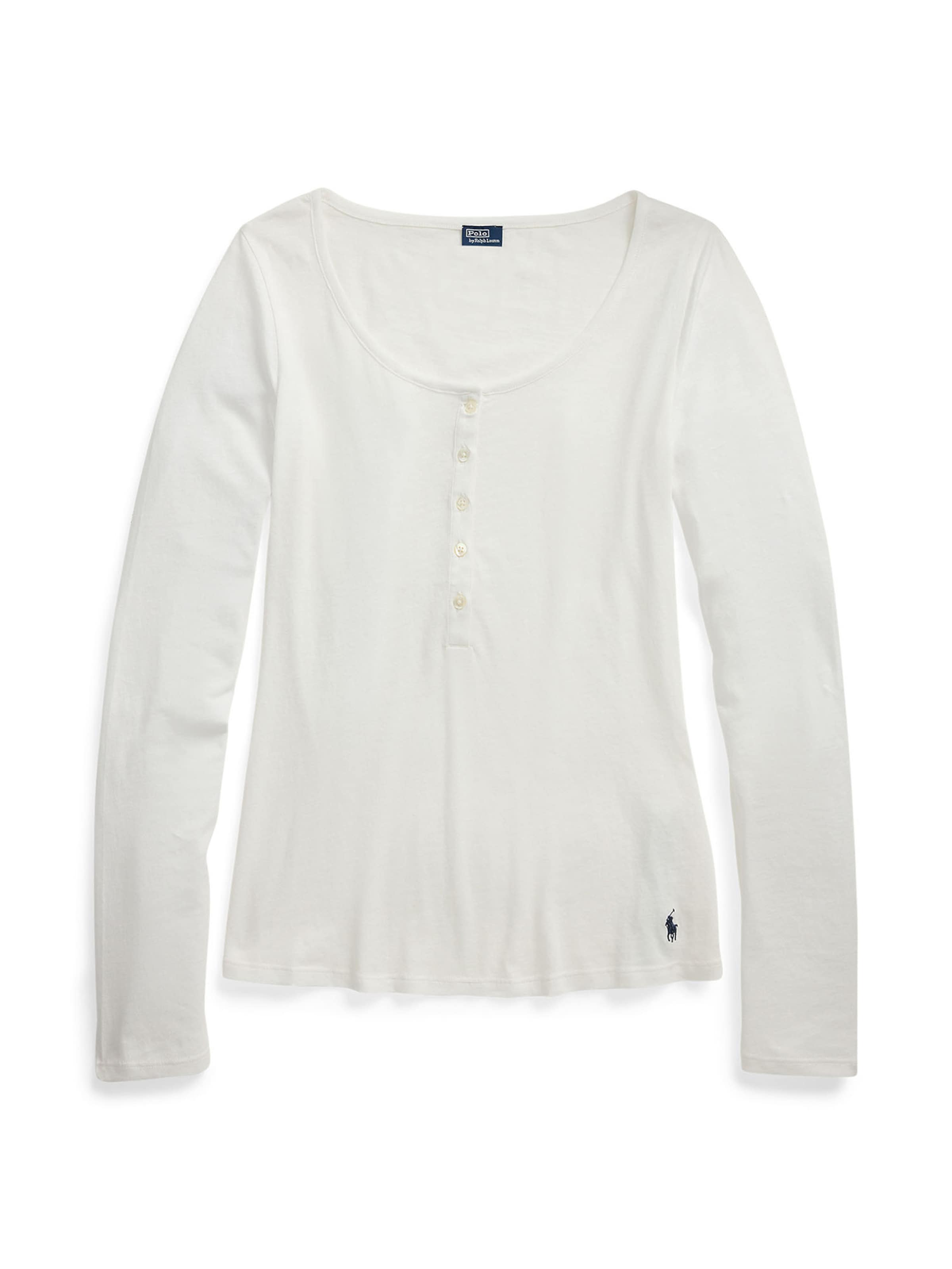 Polo Ralph Lauren Longsleeve ' Whisper Weight Cotton ' in Weiß: Vorderseite