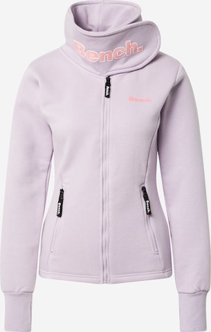 BENCH Athletic Zip-Up Hoodie 'HAYLO' in Purple: front