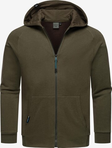 Ragwear Zip-Up Hoodie 'Zenway' in Green: front