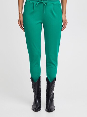 ICHI Slim fit Pants 'Kate' in Green: front