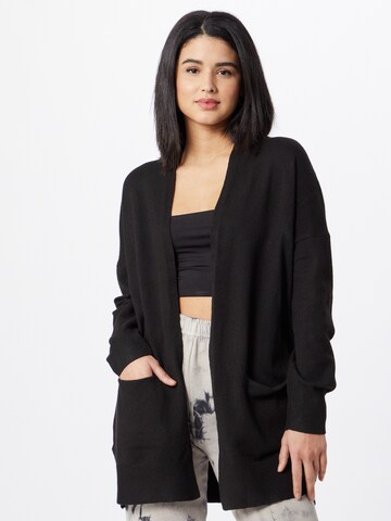 ICHI Knit cardigan in Black: front