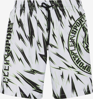 Plein Sport - Bermudas 'Tiger ' en blanco: frente
