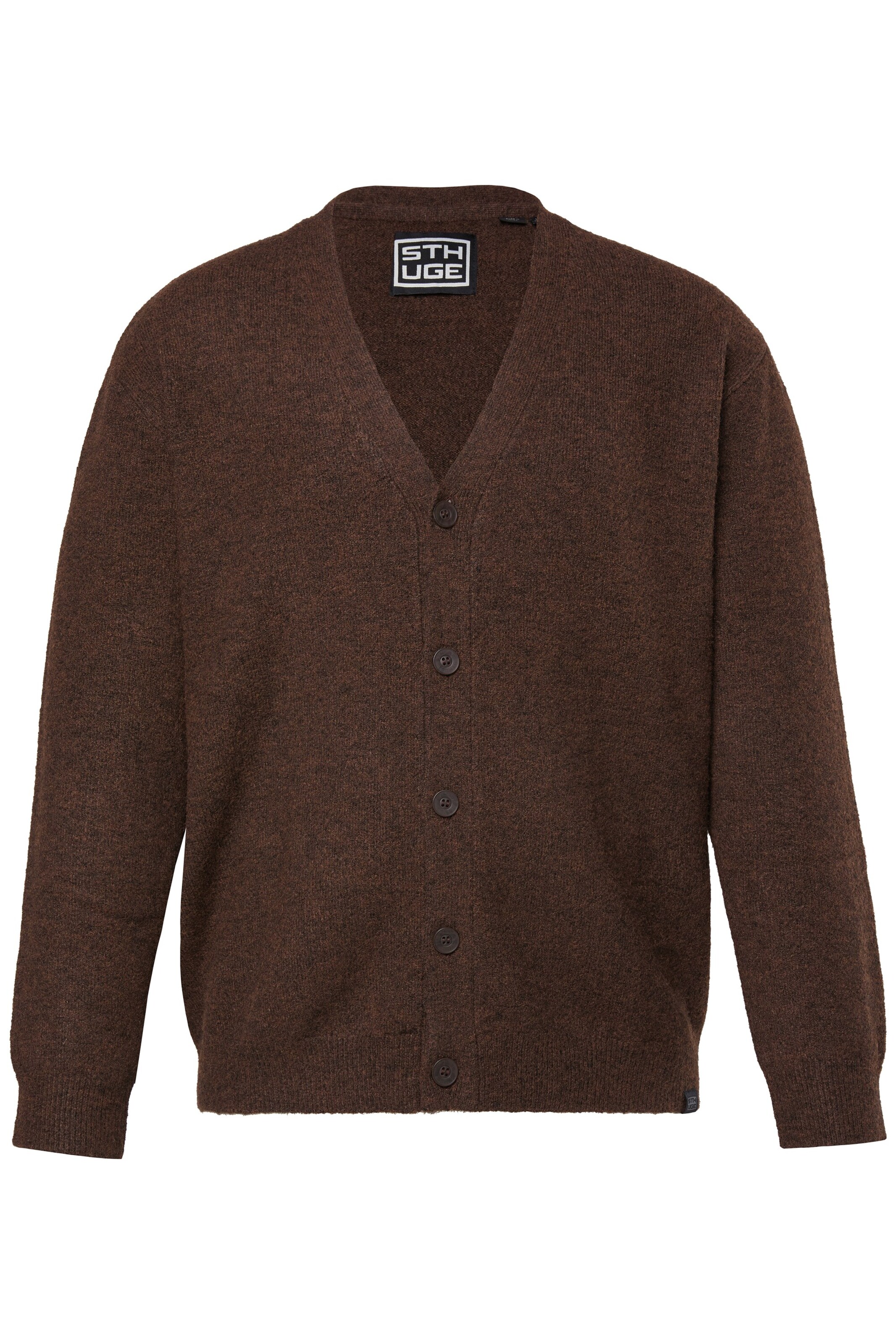 STHUGE Knit cardigan in Brown: front