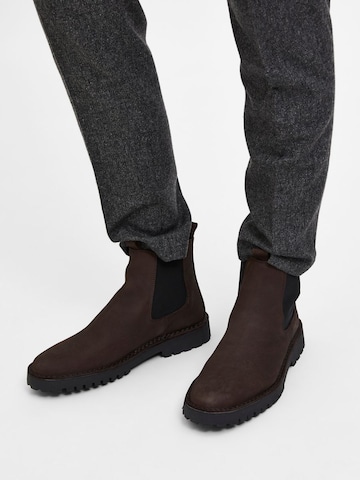 SELECTED HOMME Chelsea boots 'Ricky' i brun: framsida