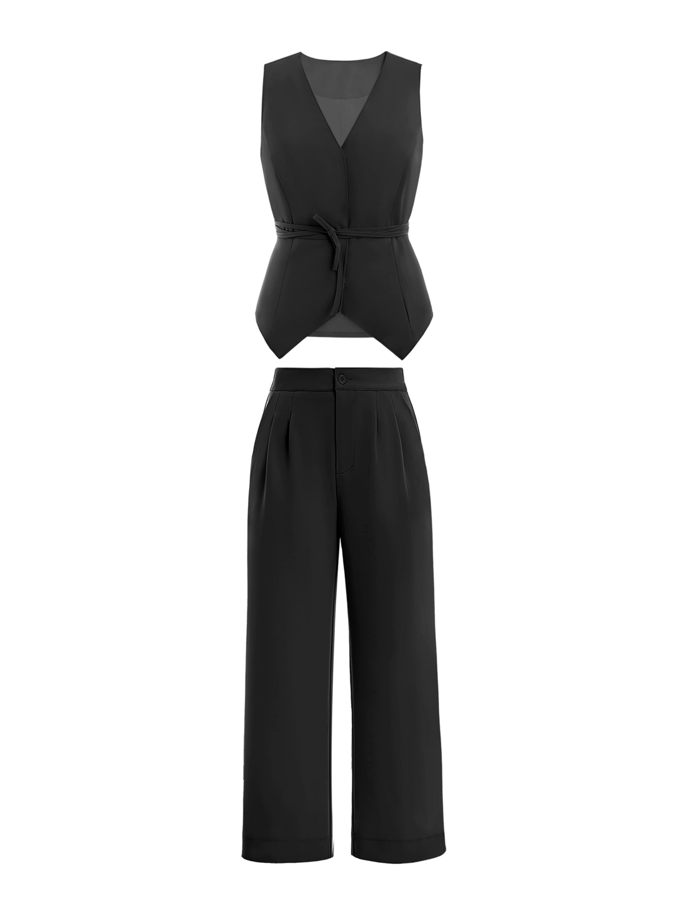 Imily Bela Hlačni kostim | črna barva: sprednja stran