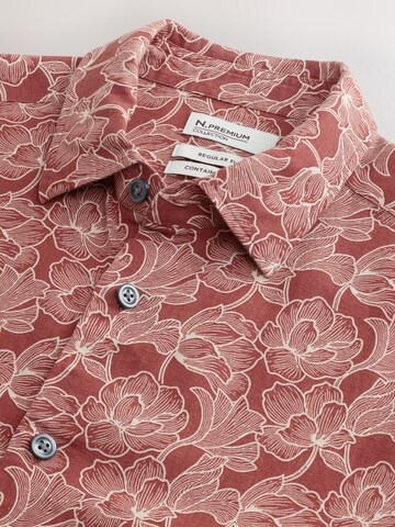 Next Regular fit Button Up Shirt in Brown