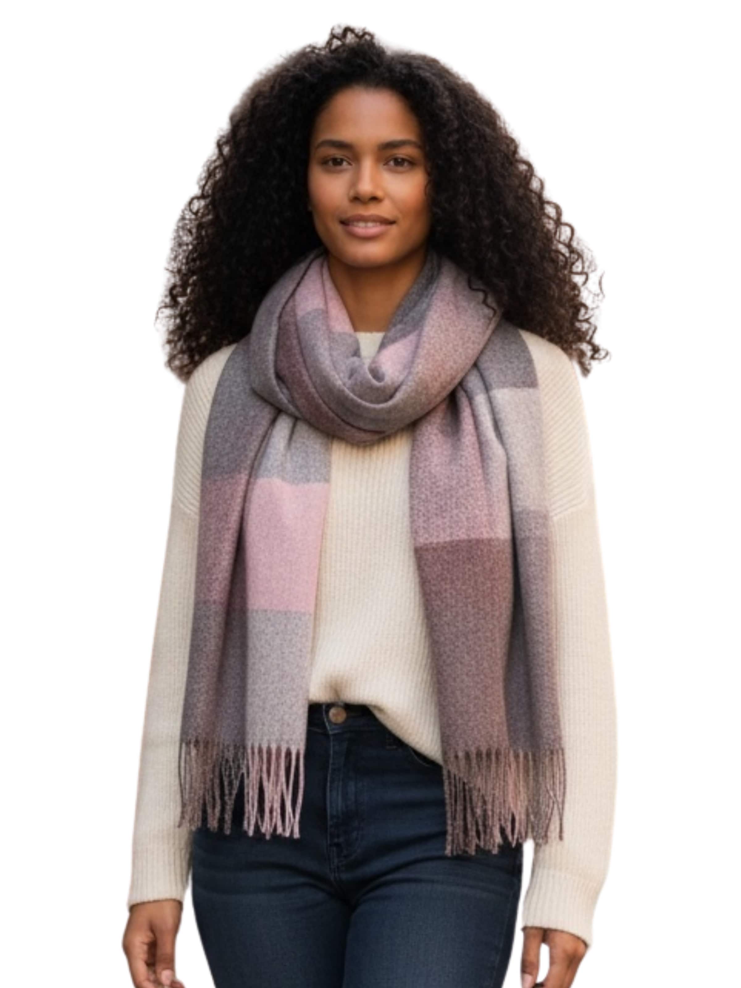 Kumixi Scarf 'Fransen' in Pink: front