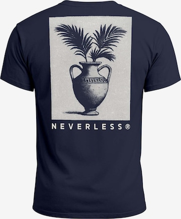 Neverless Shirt 'Greek Vase Palms' in Blue: front