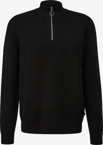 Pull-over QS en noir : devant